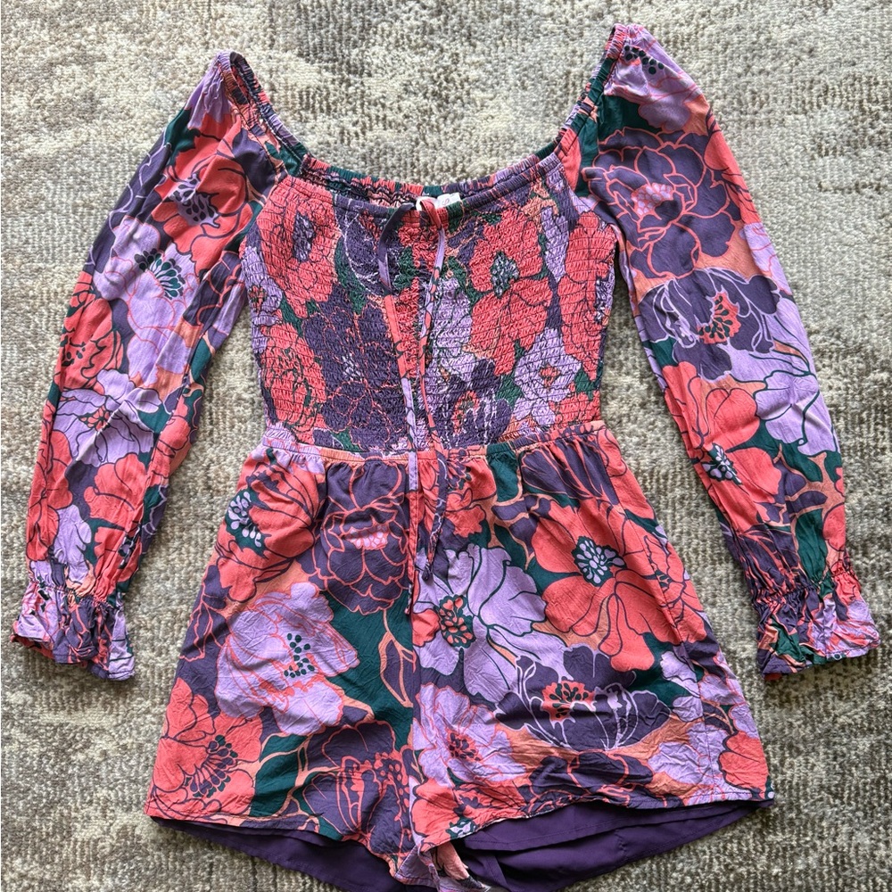 Floral Long Sleeve Romper